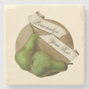 Anpassningsbar Vintage Pears Retro Fruit Old schoo Stenunderlägg