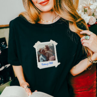 Anpassningsbar Vintage Photo and Year Gift T Shirt