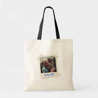 Anpassningsbar Vintage Photo and Year Gift Tygkasse