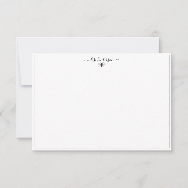 Anpassningsbar Vintage Queen Bee Note Card Anteckningskort (Framsida)