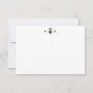 Anpassningsbar Vintage Queen Bee Note Card Anteckningskort