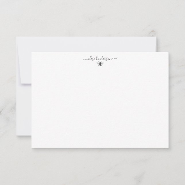 Anpassningsbar Vintage Queen Bee Note Card Anteckningskort (Framsida)