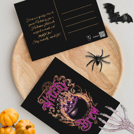 Anpassningsbar Vintage Scary Gotham Script Hallowe Vykort