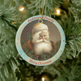 Anpassningsbar Vintage St. Nicholas Fern jul Julgransprydnad Keramik