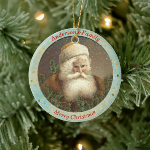 Anpassningsbar Vintage St. Nicholas Fern jul Julgransprydnad Keramik