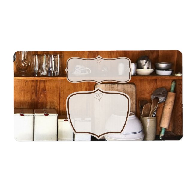 Anpassningsbar Vintage Store/Bake Shop-etiketter Fraktsedel (Framsidan)