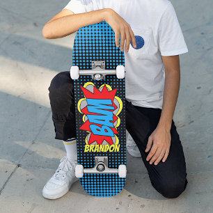 Anpassningsbar Vintage Tecknad Bok Pop Art Stil BA Mini Skateboard Bräda 18,5 Cm