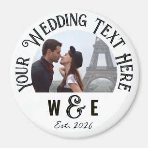 Anpassningsbar Vintage Text Fridge Magnet Wedding-