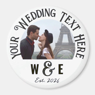 Anpassningsbar Vintage Text Fridge Magnet Wedding-