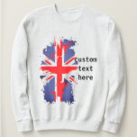 Anpassningsbar Vintage Uk Flagga Red Blue Union Ja T Shirt<br><div class="desc">Vintage Union Jack British Flagga sweatshirt hoodie. Lägg till anpassningsbar, slogan till Distress mönster Red, blue and white retro british flagga pride kläder. Klicka på knappen "Anpassa" och använda verktyg för redigering. Coola British flagga design. Visa ditt pride för land genom att bära coola söt vintage röd, blå vit design...</div>