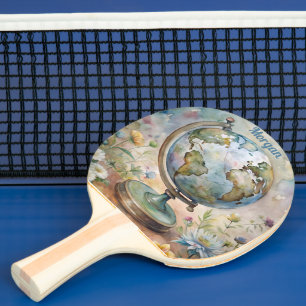 Anpassningsbar Vintage World Travel Art Pingisracket