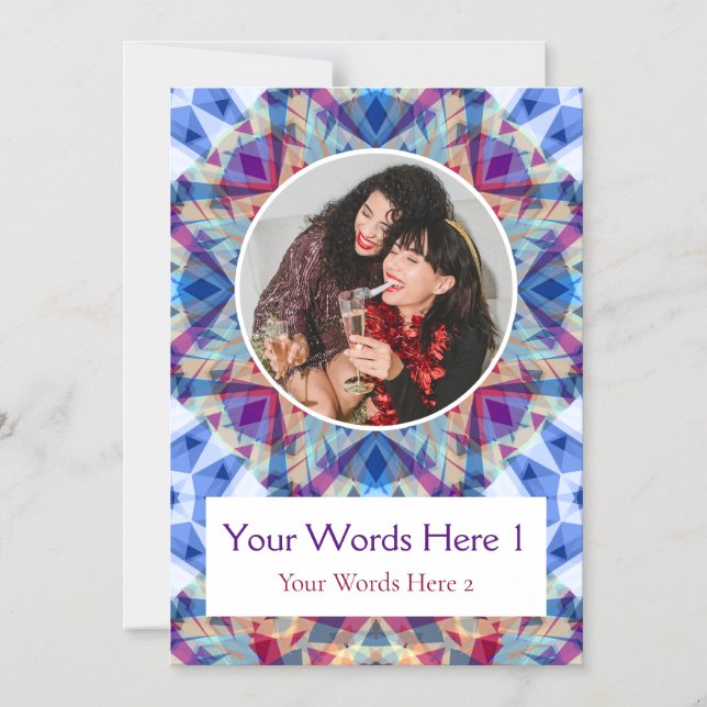 Anpassningsbar Vinterblått julkort för julstjärnor Magnetisk Inbjudningskort (Framsida)