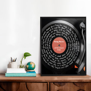 Anpassningsbar Vinyl Lyrics Print, Personlig Music Poster