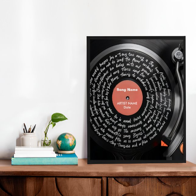 Anpassningsbar Vinyl Lyrics Print, Personlig Music Poster (Custom Vinyl Lyrics Print, Personalised Music Poster)