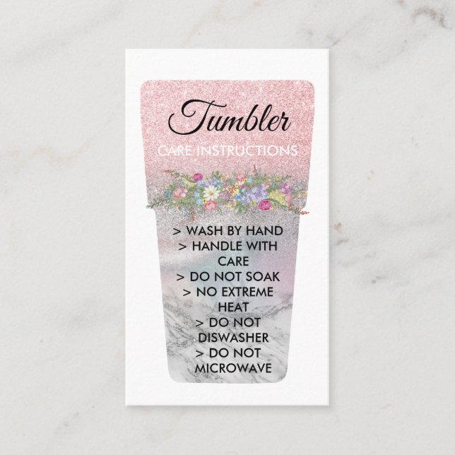 Anpassningsbar Vinyltryckt Mugg Tumbler Care Instr Visitkort (Framsida)