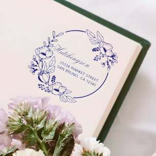 Anpassningsbar Violet Hand-dragen Returadress för Stämpel