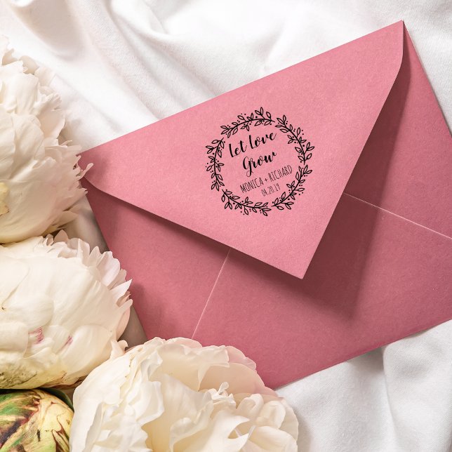 Anpassningsbar Violet Let Kärlek Grow Typography B Självfärgande Stämpel (Skapare uppladdad)