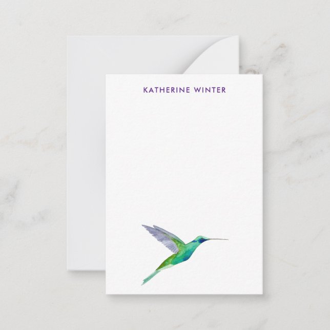 Anpassningsbar Violetear Hummingbird Anteckningskort (Framsida)