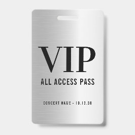 Anpassningsbar VIP All Access Consert Faux Silver