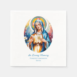 Anpassningsbar Virgin Mary Memorial Papper Napkins Pappersservett
