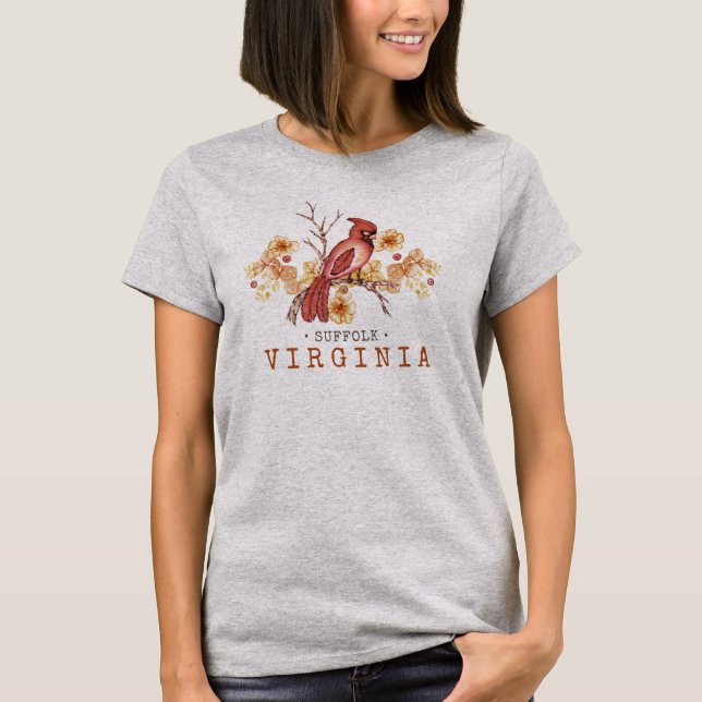 Anpassningsbar Virginia Cardinal  T Shirt (Framsida)