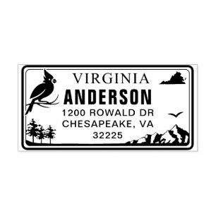 Anpassningsbar Virginia License Plate Returadress Självfärgande Stämpel