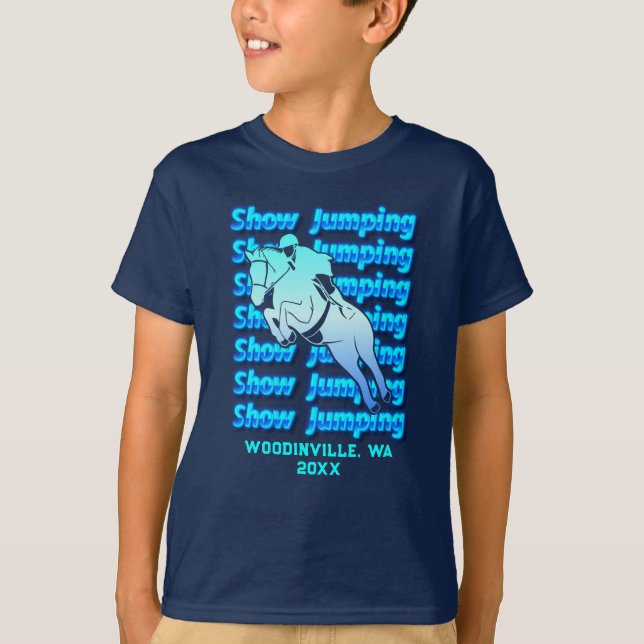 Anpassningsbar Visa jumperingshändelse eller plats T Shirt (Framsida)