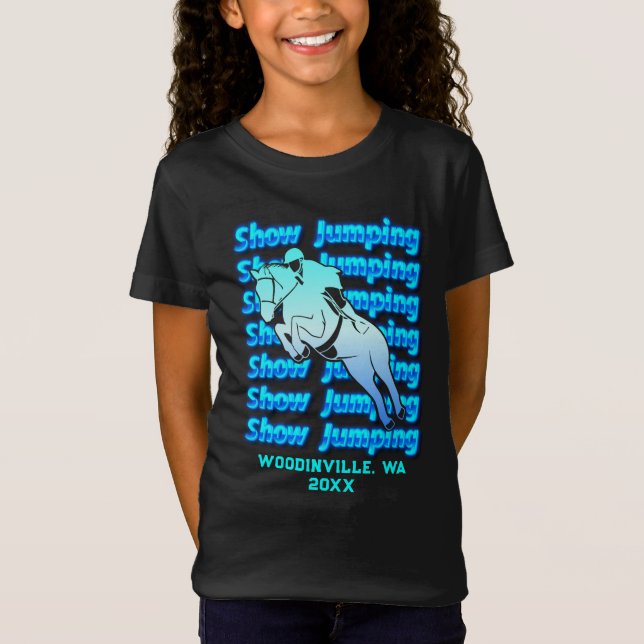 Anpassningsbar Visa jumperingshändelse eller plats T Shirt (Framsida)