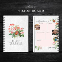 Anpassningsbar Vision Board Modern Script Blommigt