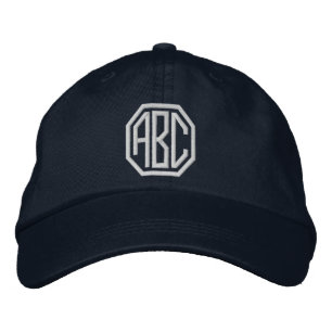 Anpassningsbar Vit broderad hatt Monogram på mari Keps