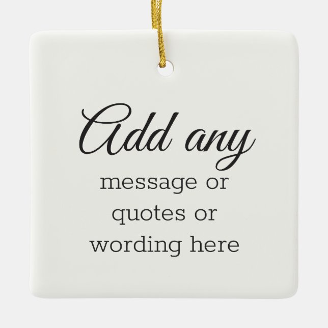 ANPASSNINGSBAR Vit Elegant med oformaterad  Julgransprydnad Keramik (Framsida)