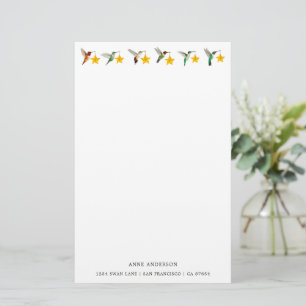 Anpassningsbar Vit Holdidays Hummingbird Stationer Brevpapper