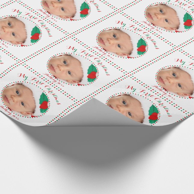 Anpassningsbar Vit Min första julomslagning Papper Presentpapper (Hörn)