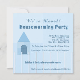 Anpassningsbar Vit och blå Hemma Party Meddelande