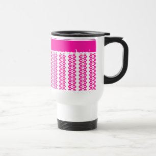 Anpassningsbar Vit Resemugg, Candy Rosa Geometric Resemugg