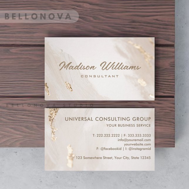 Anpassningsbar Vit Rosa och Lila Guld Professionel Visitkort (Custom White Pink And Purple Gold Professional Business Card)