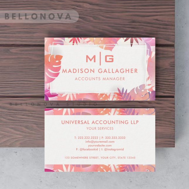 Anpassningsbar Vit Rosa Professionell för estetisk Visitkort (Custom White Pink Aesthetic Floral Professional Business Card)