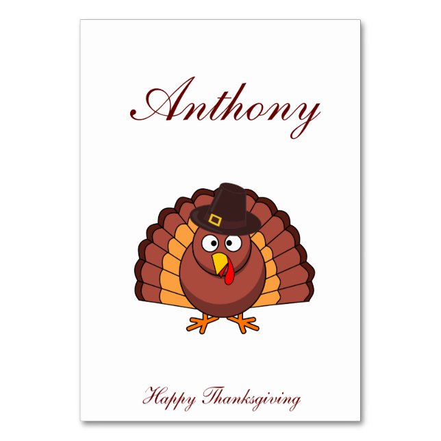 Anpassningsbar Vit Thanksgiving Plats för kort med (Framsidan)