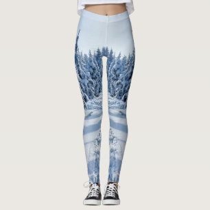 Anpassningsbar Vita, naturliga Hejer Vinterbeninga Leggings