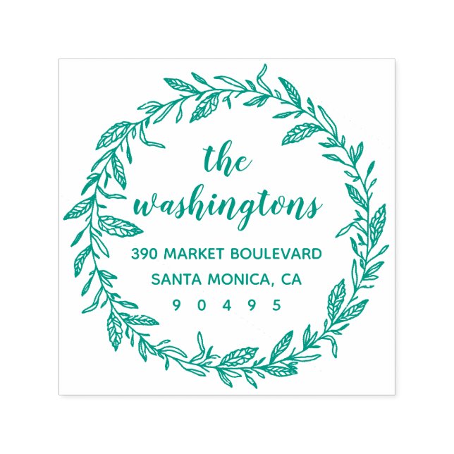 Anpassningsbar Vitaktig Returadress av kransutandn Självfärgande Stämpel (Design)