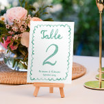 Anpassningsbar Vitaktig Roligt Hand plockade Oliv  Bordsnummer<br><div class="desc">Öka din bröllop-dekoration med våra Anpassningsbar Bordsnummer-kort! Varje kort har en vit pristinvit bakgrund med vismisk handdragen oliv grönt ram, och är försedd med en handskriven originalskrift "bord" och personlig namn och datum. Det som gör dessa kort verkligt magiska är deras reversibla utformning: mynta gröntar på ena sidan och vita...</div>