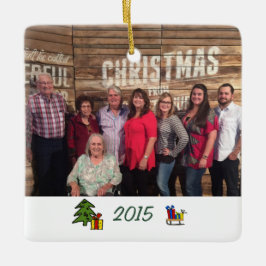 Anpassningsbar Vitsisk tvåsidig familjefolljul Julgransprydnad Keramik