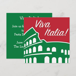 Anpassningsbar Viva Italia Patriotiska Italien Inbjudningar