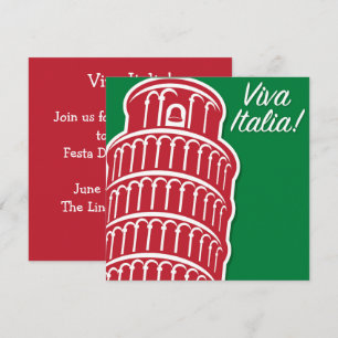 Anpassningsbar Viva Italia Patriotiska Italien Inbjudningar