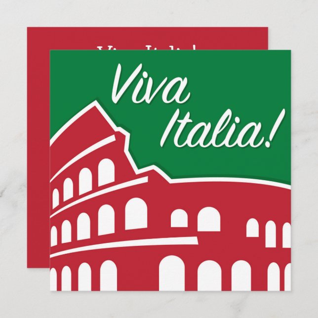 Anpassningsbar Viva Italia Patriotiska Italien Inbjudningar (Fram/baksida)