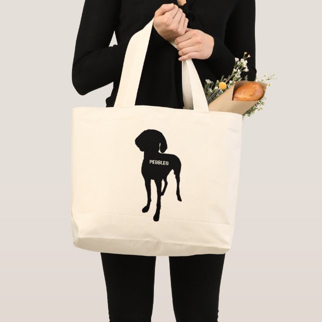 ANPASSNINGSBAR Vizsla Hund Silhouette Jumbo Tygkasse (Framsida (produkt))
