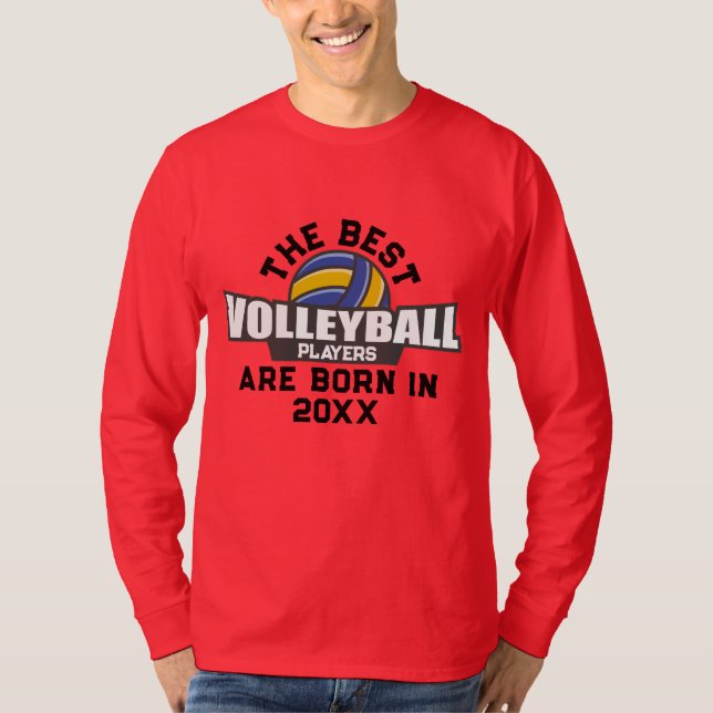 Anpassningsbar Volleyball Birtion Year Namn Number T Shirt (Framsida)