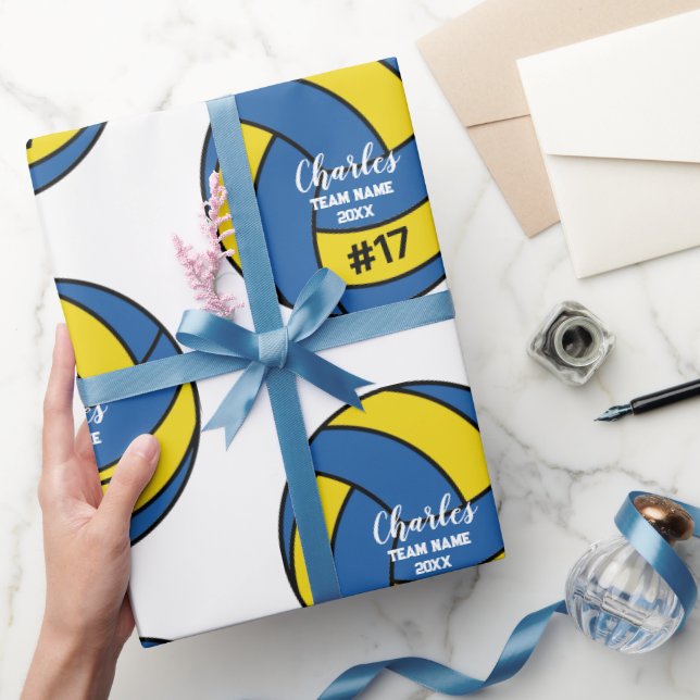 Anpassningsbar Volleyball Gift Wrap med Namn och n Presentpapper (Gifting)