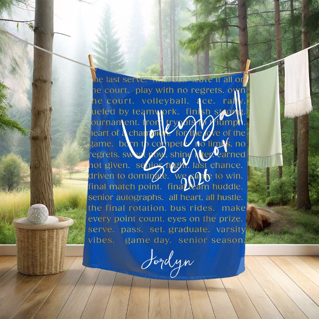 Anpassningsbar Volleyball Senior Motivational Typo Fleecefilt (Skapare uppladdad)