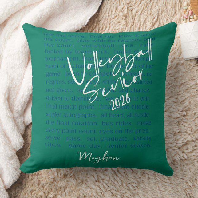 Anpassningsbar Volleyball Senior Motivational Typo Kudde (Filt)